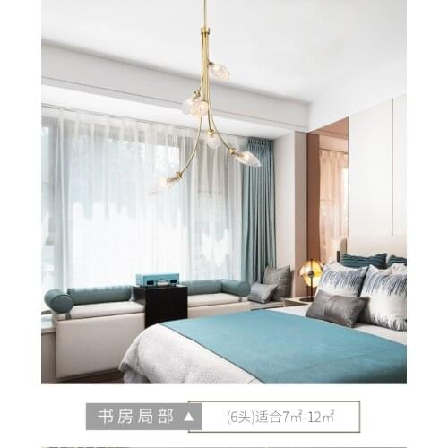 American restaurant creative glass lamp new minimalist designer post-modern light luxury duplex building corner chandelier