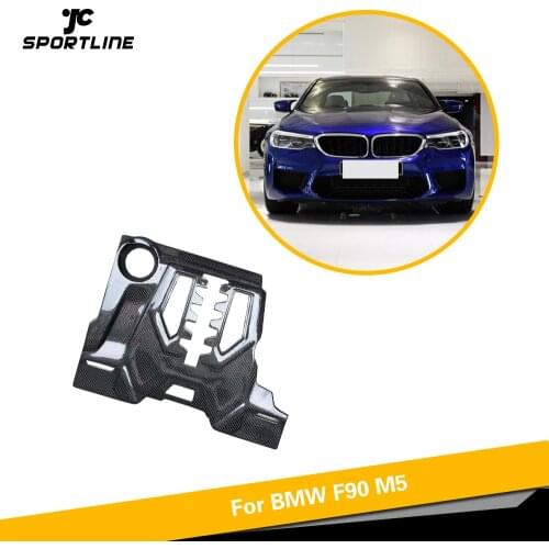 Carbon Fiber Engine Valve Cover Protector Hood Bonnet Fit For 5 Series F90 M5 2018+ Carbon Fiber Engine Hoods