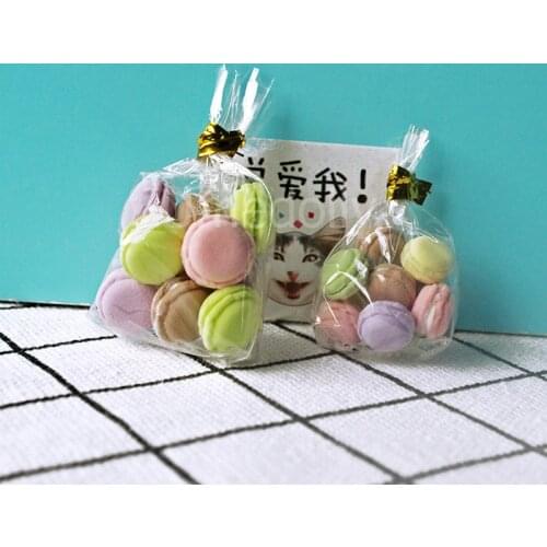 10pcs/bag Cute Mini 1/12 Scale Miniature Dollhouse Macaron Pretend Play Kitchen Doll Food Dessert Accessories Toy