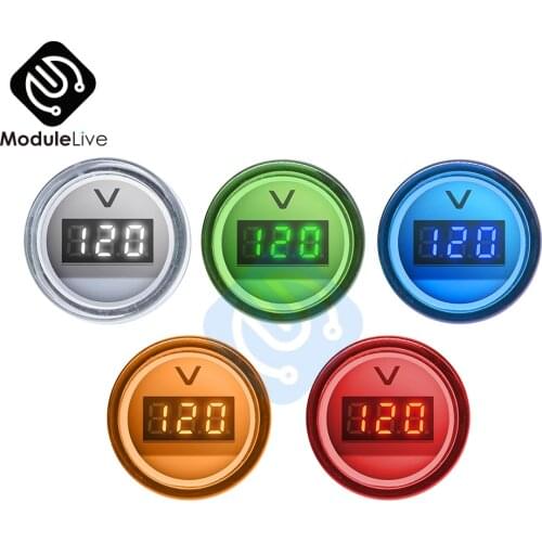 AC60-500V 22MM AD16 Type Mini Voltage Volt Meter LED Digital Display AC Voltmeter Indicator Light/Pilot Lamp Tools