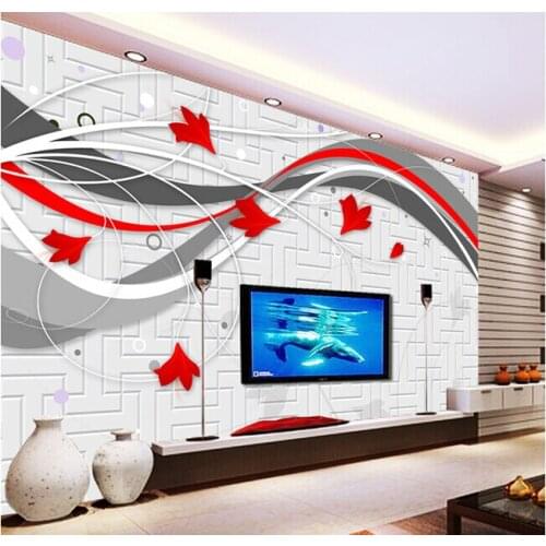 The latest custom 3D murals,dynamic line flowers, living room sofa TV wall bedroom background wall paper