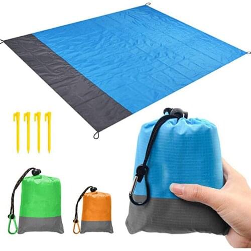 Beach Blanket Sandless Picnic Outdoor Cushion Pocket Portable Waterproof Camping Blanket Suitable For Travel Camping Hiking