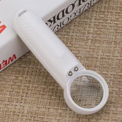 Portable Handheld 15X Illuminated Magnifier Magnifying Glass Lens with 2LED Lamp Aid Reading for Seniors Reading