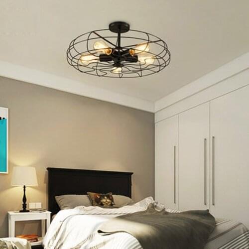 American country retro industrial wind fan chandelier personality creative aisle dining room living room bedroom ceiling lamp