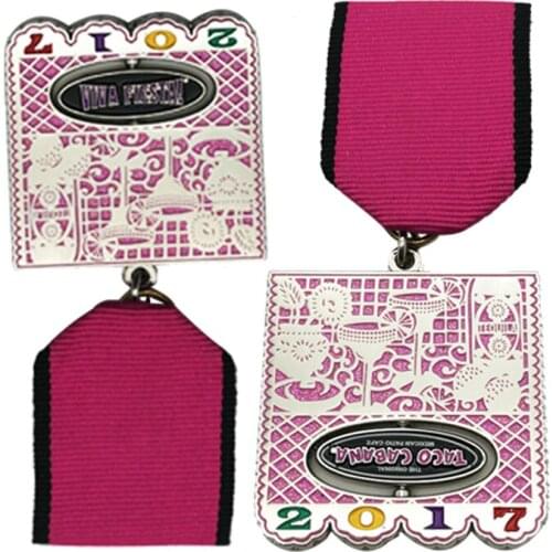 Custom Silver Medallion with Soft Enamel Free Sample Available k20095