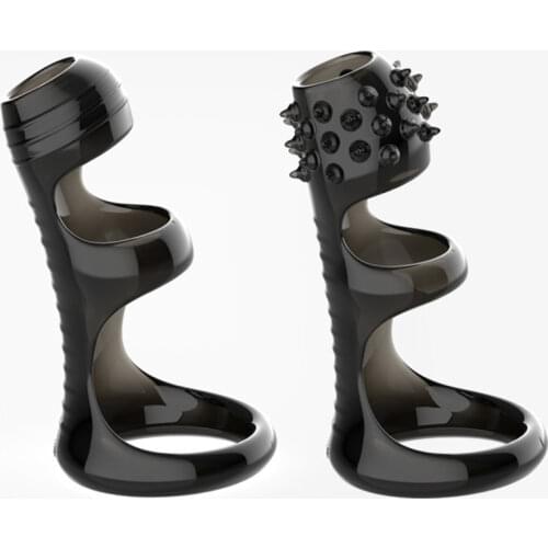 Silicone Reusable Penis Ring Glans Extender Delay Ejaculation Penis Enlargement Sleeve Cock Ring Sex Toys for Men