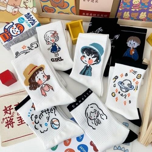 Cute Japanese womens socks Women Cotton socks 2020 New Style Autumn and Winter Cartoon All-match Students' Socks women