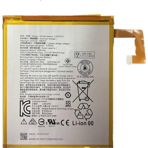 High capacity 5100 mah L19D1P32 Replacement Battery For LENOVO Battery