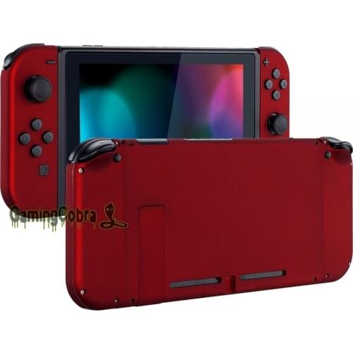 Soft Touch Grip Red Back Plate w/ Controller Housing Shell w/ Full Set Buttons for Nintendo Switch Handheld Console & Joy-Con