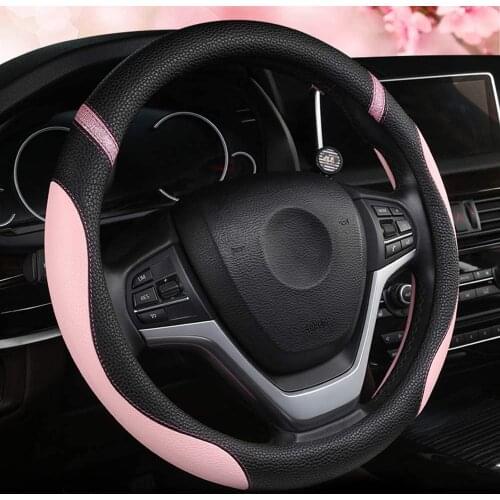 Universal Leather Steering Wheel Cover for Women Steering Wheel Cover for Car 15 inch