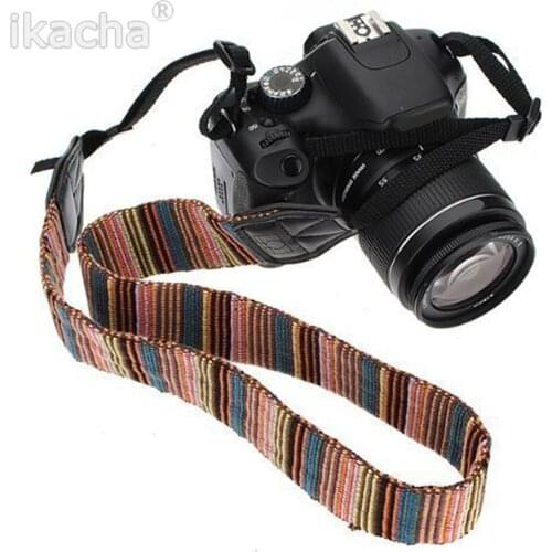Universal Color Stripes Soft red Camera Neck Straps Shoulder Strap Belt Grip For Nikon Canon Panasonic Sony Pentax DSLR