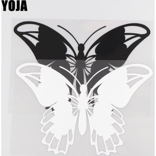 YOJA 16.6×11CM Vinyl Decal Gorgeous Butterfly Cartoon Animals Car Stickers Black/Silve0r 19C-0156