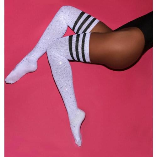 2019 New Ladies Winter Cable Diamond Over knee Stocking Long Boot Thigh-High Warm Bling Stockings