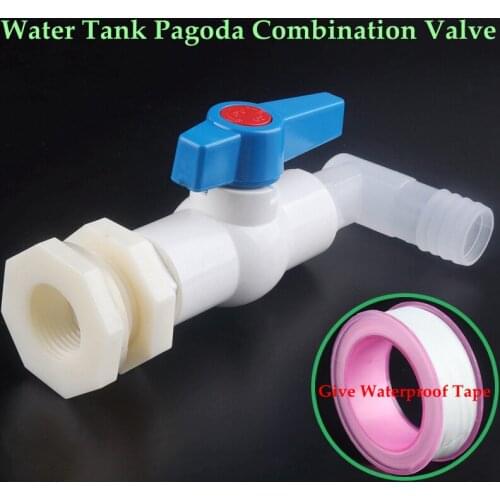 1Set G1/2" Aquarium Fish Tank Drain Elbow Combination Valve Water Pool Hose Conncetor DIY Water Tank ABS Inlet Water Accessories