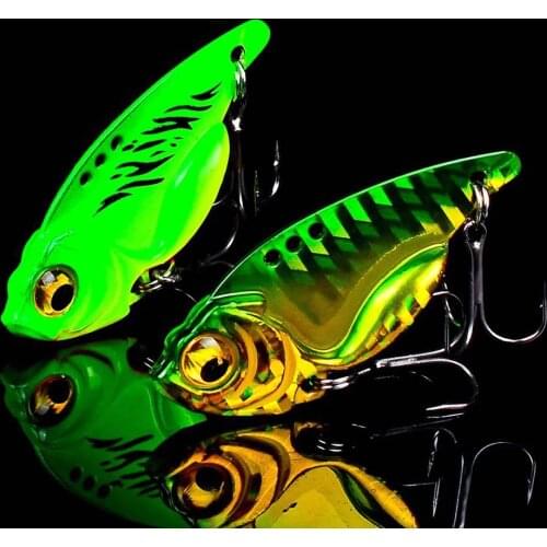 1pc VIB Metal Lure 7g 10g 15g 3D Eyes Floating Pencil Spoon Spinner Painting Fishing Lure Treble Hook Hard Bait Fishing Tackle