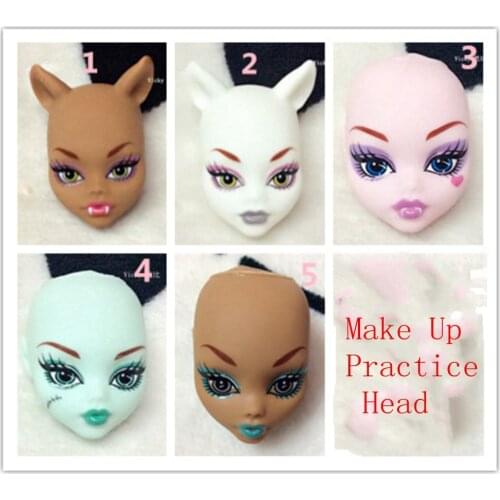 1PC Soft Plastic Practice Makeup Doll Heads For Monster High Doll BJD Dolls Monster High Head Without Hair For Kids DIY Toys