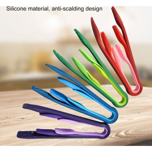 3 Pairs Plastic Food Tongs Non-slip Universal Serving Tongs Kitchen Tongs Bread Cake Clip Barbecue Accessories Baking Tools
