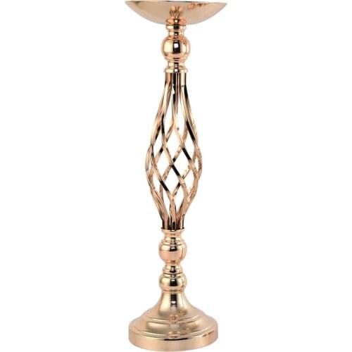 4PCS Metal Flower Arrangement Candle Holder Stand Set Gold Vases for Wedding Party Dinner Centerpeice Home Decoration