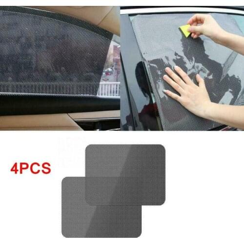 4Pcs Reusable PVC Car Window Sun Shade Cover Static Cling Screen 16 1/2" x 15"