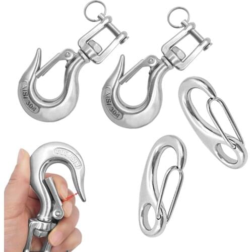 4Pcs Spring Clip Carabiner - Snap Hook Keyring Lanyard Rigging Clip