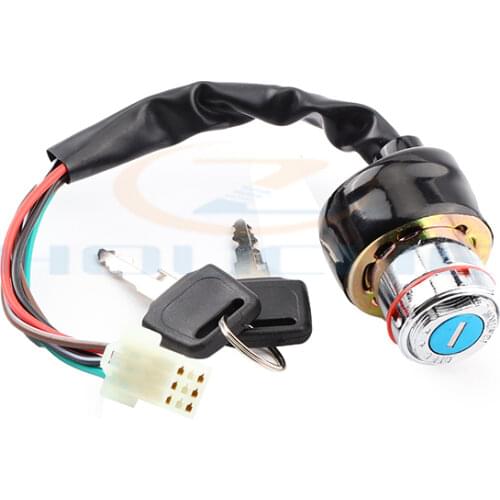 Universal 9-pin 6-wire car and motorcycle ignition switch 3 digits 2 keys