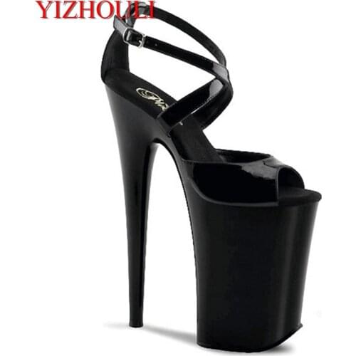 20cm high heels with sandals, new trend womens shoes, model runway Dance Shoes