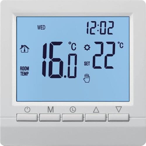 Gas Boiler Heating Thermostat Blue 1.5V Battery Powered Temperature Regulator for Boilers Weekly Programmable