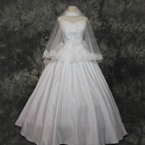 Fate Zero Saber Cosplay Costume Wedding Dress For Halloween Party Costumes