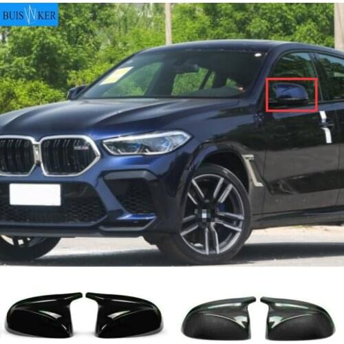 Carbon Fiber Side Mirror Cover Cap For BMW X3 G01 2018 2019 X4 G02 X5 G05 X7 G07 horn Wing Rearview Case Shell Cover Replacement