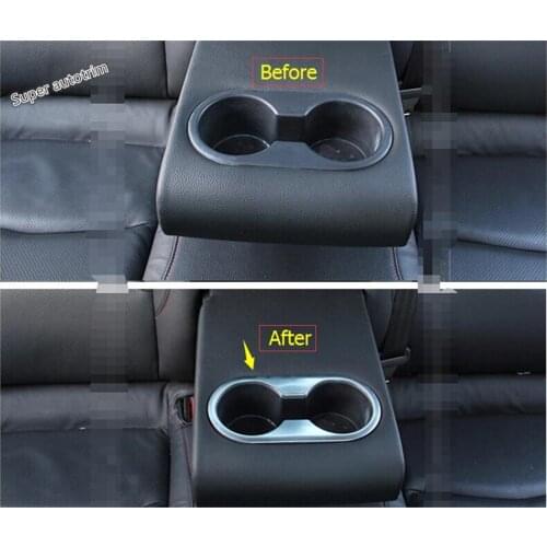 Lapetus Front & Rear Water Cup Holder Frame Cover Trim For Mazda 3 AXELA Hatchback Sedan 2014 2015 2016 ABS Accessories Interior