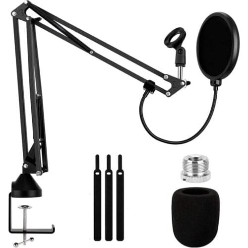 Microphone Boom, Adjustable Suspension Arm Scissor Microphone Stand,for Blue Yeti Snowball, and Other Microphones