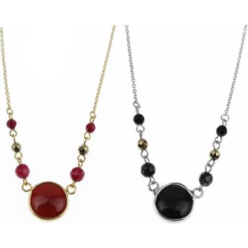 Necklaces for women 2021 Retro personality agate stone pendant sweater necklace for women 18K Gold Plated necklace