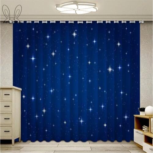 Shiny Silver Stars Blackout Curtains for Kids Child Bedroom Korean Style Window Curtains Darkening Blind Drapes For Parlour Room
