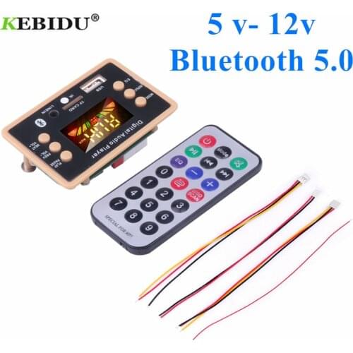 5 v 12v MP3 Decoder Decoding Board Module Bluetooth 5.0 Car USB MP3 Player WMA WAV TF Card Slot / USB / FM Remote Board Module