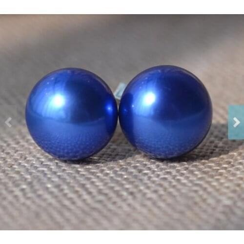 New Arrival Favorive Stud Pearl Earring 9mm Blue Freshwater Pearl S925 Silver Fine Jewelry Wedding Bridesmaid Women Gift