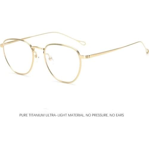 Brand Design High Quality Retro Oval Titanium Glasses Frame Myopia Women Prescription Men Eyeglasses Optical Reading Gafas