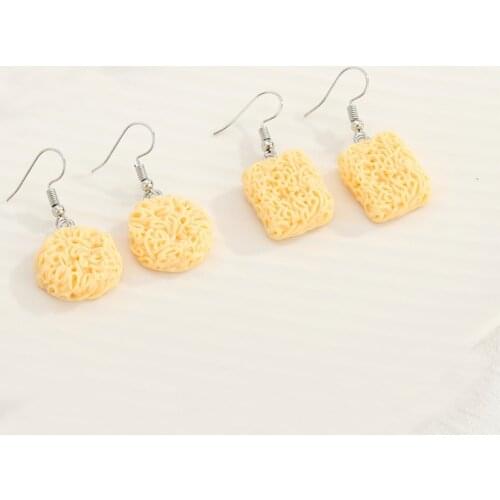 Personality Creative Instant Noodles Drop Earrings For Women Resin Funny Food Jewelry Unique Party Earrings Birthday Gift