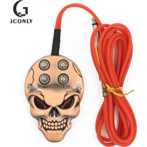 Tattoo Pedal Switch Tattoo Kits Tattoo Skeleton Appearance Machine Fireproof Silicone Wire Power Supply Control Pedal Switch