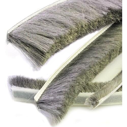9x15mm Self Adhesive Draught Excluder Brush Pile Windows Doors Draft Proof Seal Gray/Brown/White