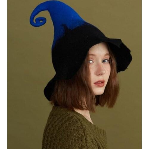 Magician Black Blue Hat Elf Hats Halloween Witch Hats Childrens Adult Witch Hat Halloween Decoration Party Decorations Шляпа