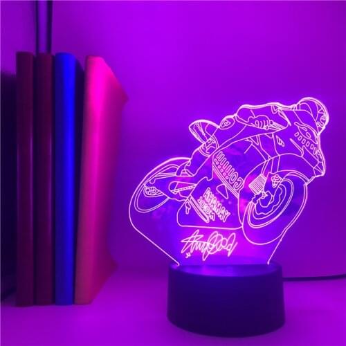 Motorcycle Racer Car Desin LED Night Light Battery USB 3D Nightlamp Child Kid Bedroom Bedside Decorative Lamp Christmas Gifts