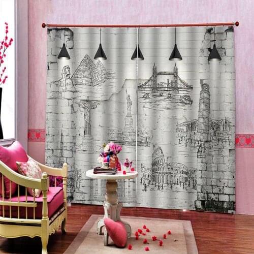 Sexy 3D Curtain Luxury Blackout Window Curtain Living Room romantic curtains grey white curtain
