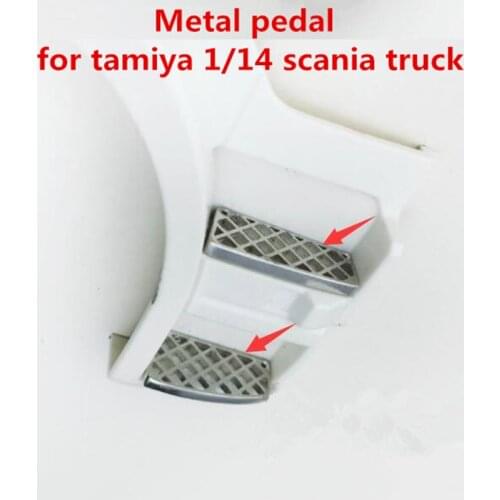 Tamiya scania truck upgrade parts 4pcs metal side pedal for tamiya 1/14 rc scania R620 56323 R470 remote control tractor trailer
