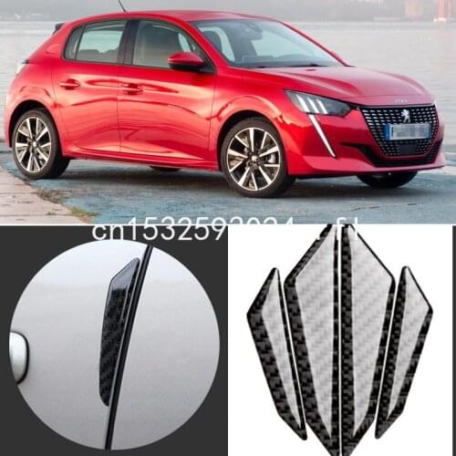 Door crash strip carbon fiber anti-collision strip body protection decoration patch For Peugeot 208 207 206 301 307