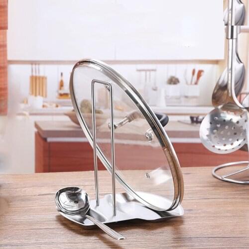 1 PCS Kitchen accessories stainless steel pot lid shelf storage box standing sponge spoon rack dish storage rack