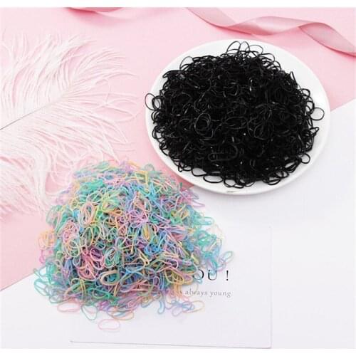 1000PCS Cute Girls Colourful Ring Disposable Elastic Hair Bands Ponytail Holder Rubber Band Scrunchies Kids Hair Accessories