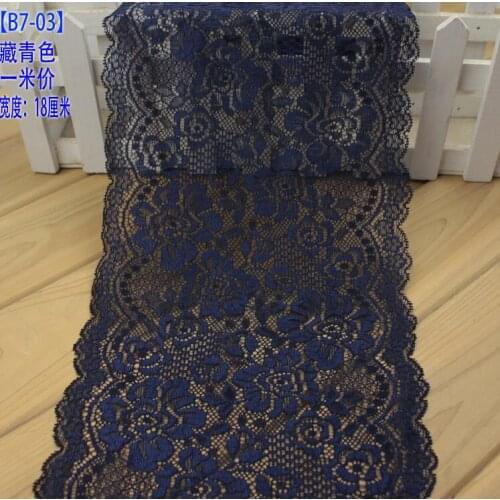 2 Meters Navy Blue Pink Red Black Elastic Lace Trim Ribbon Lace Fabric DIY Crafts Sewing Supplies Decoration Accessories 18cm