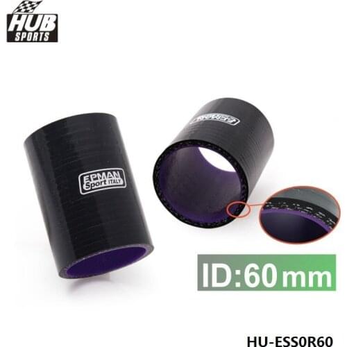 2.36" 60mm 4-Ply Straight Silicone Hose Intercooler Coupler Tube Pipe BLACK For Toyota Altezza Lexus HU-ESS0R60