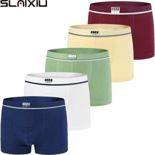 5 Piece/Lot Soft Organic Cotton Boys Kids Underwear Pure Color Baby Boxer For 2-16y Shorts Panties Childrens Teenager Underwear