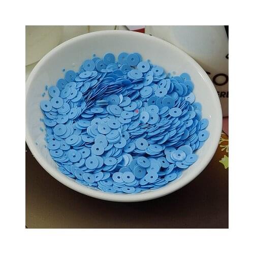 50g (4000pcs) 6mm Solid Colors Flat Round Sequins For Craft Designer DIY Accessories Middle Hole Solid Middle Blue